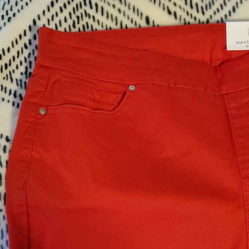 Westbound Red skinny crop pants Woman's Size 14W - Picture 9 of 12
